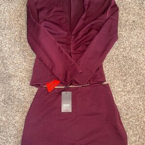 EGO Maroon Two-Piece Set